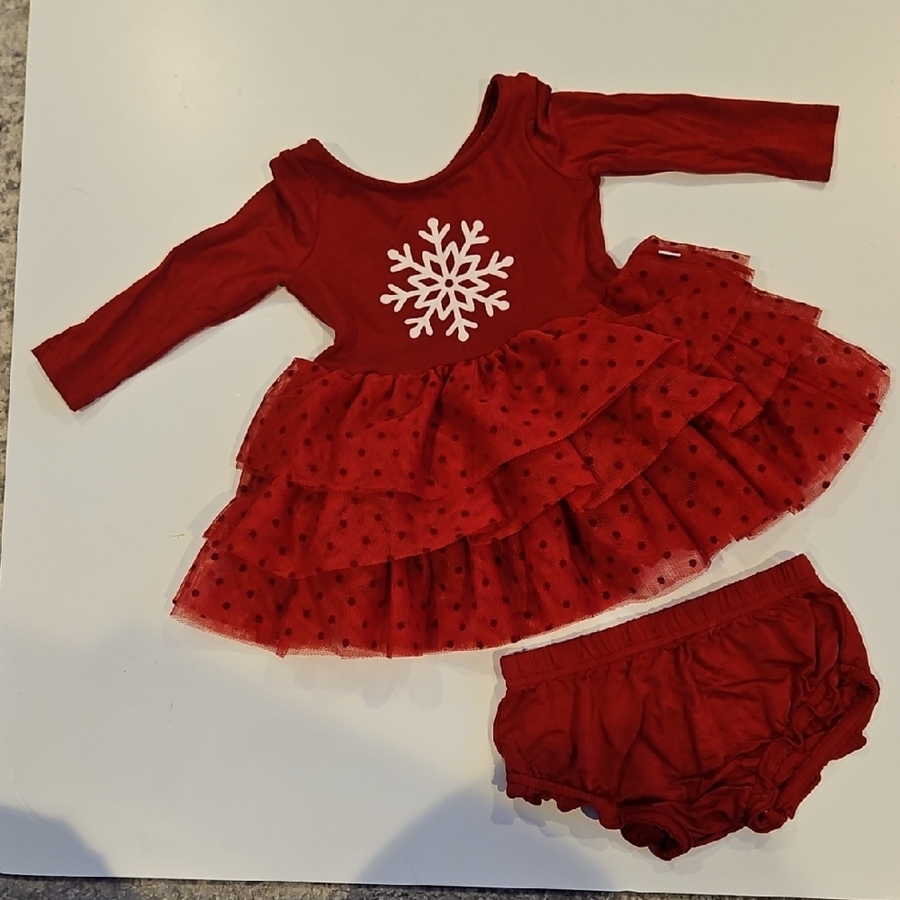 Little Sleepies Red Snowflake Tutu Dress Costume for Kids